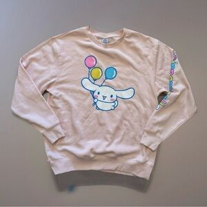 Sanrio Sweatshirt CINNAMOROLL Hello Kitty Sz L Pink Bioworld Top Womens Shirt